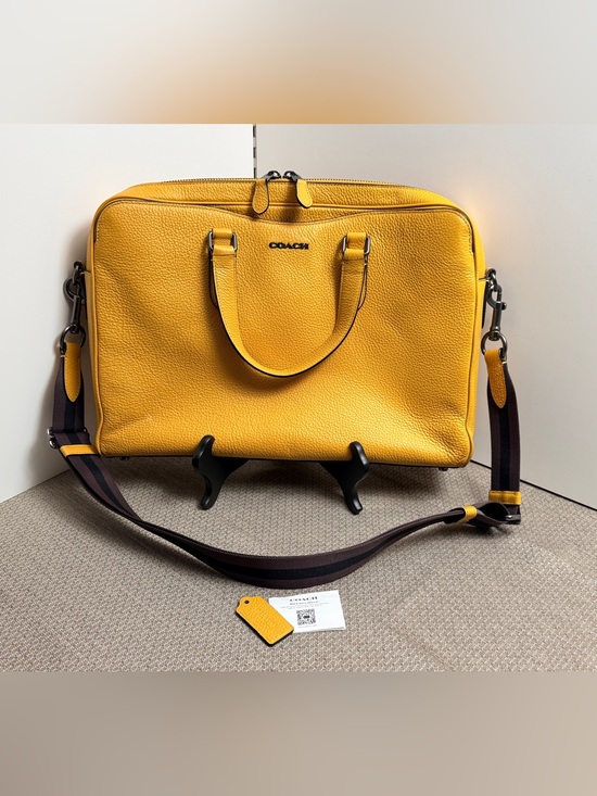 Coach Other - Coach Yellow Pebbled Leather Laptop Brief